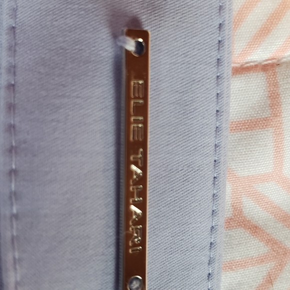 Blue Elie Tahari blouse with bead work - Picture 4 of 7